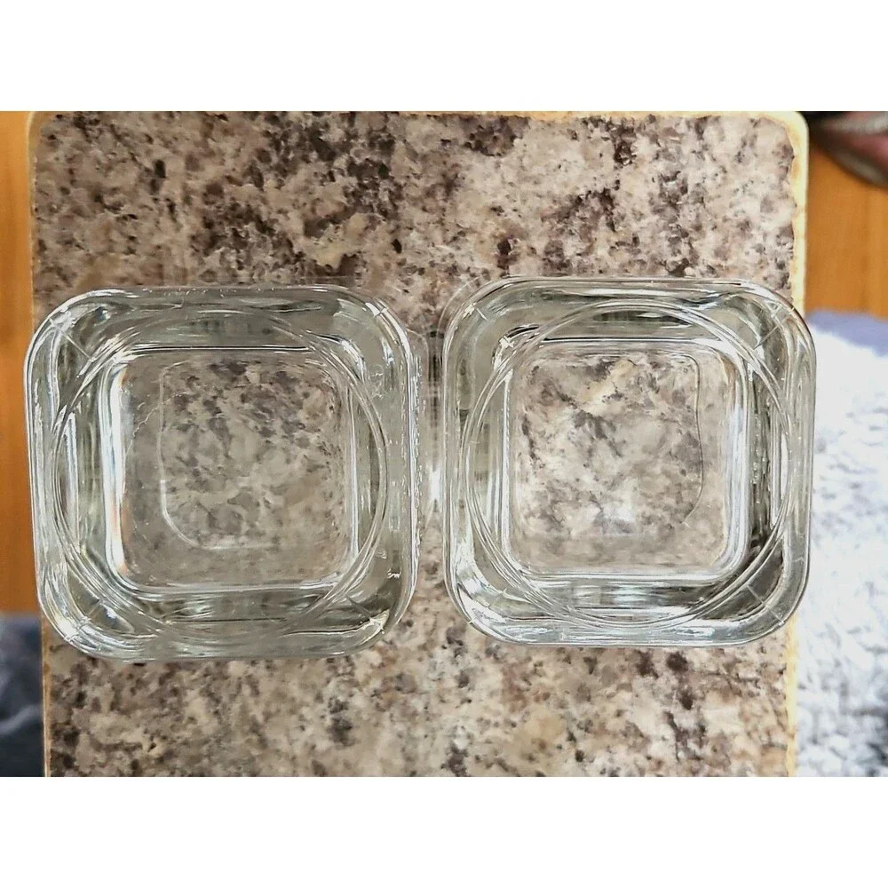 Set Of 2 Y2K Millennium Crown Royal Whiskey Rocks Glasses Embossed Logo W/ 2000